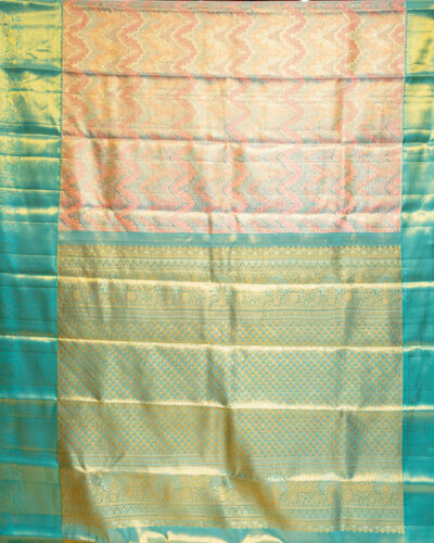 Coral Wave Kanchi Silk Tissue Saree