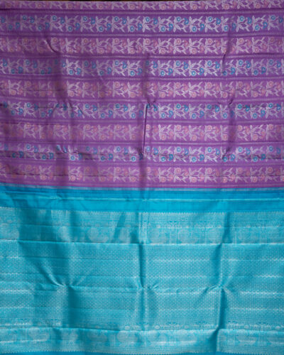 Rose-pink Kanchipuram saree