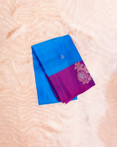 Turquoise Blue Shade Soft Silk Saree