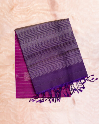 Rani Pink Pure Soft Silk Saree