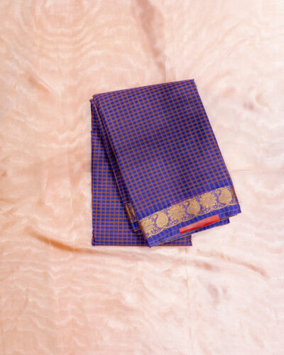 Purple Checks Chettinadu Cotton Saree