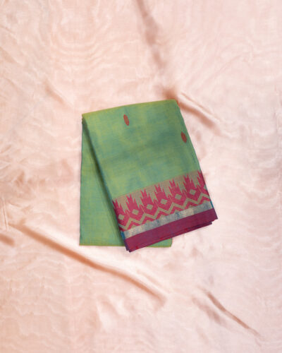 Pista Green Chettinadu Cotton Saree