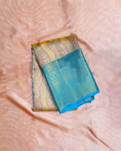 Sky Bloom Kanchi Silk Tissue Saree