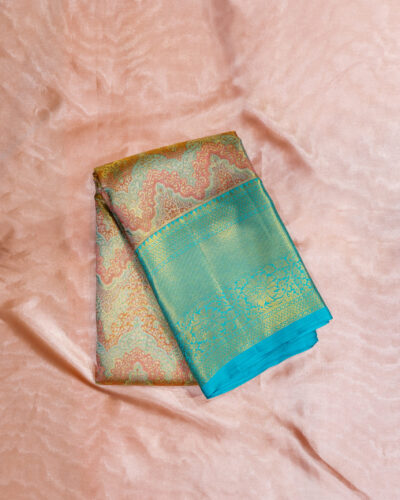 Coral Wave Kanchi Silk Tissue Saree