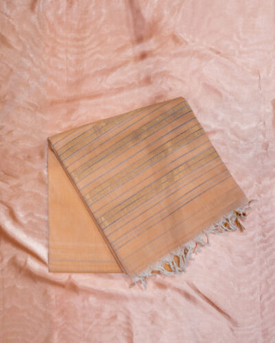 Apricot Gold Jute Cotton Saree