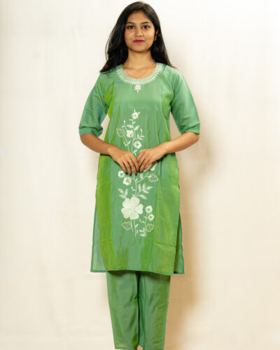 Parrot Green Kurti Set