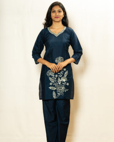 Navy Blue Kurti Set