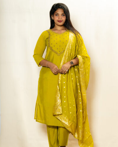 Olive Green Chudidhar Set