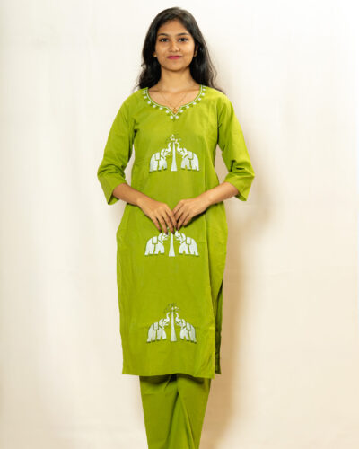 Green Kurti Set