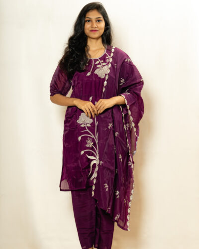 Purple Kurti Set