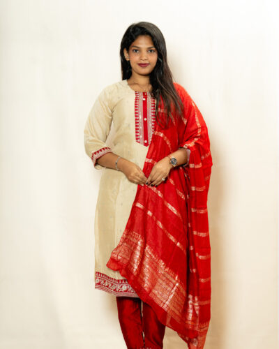 Cream colour Chudidhar Set