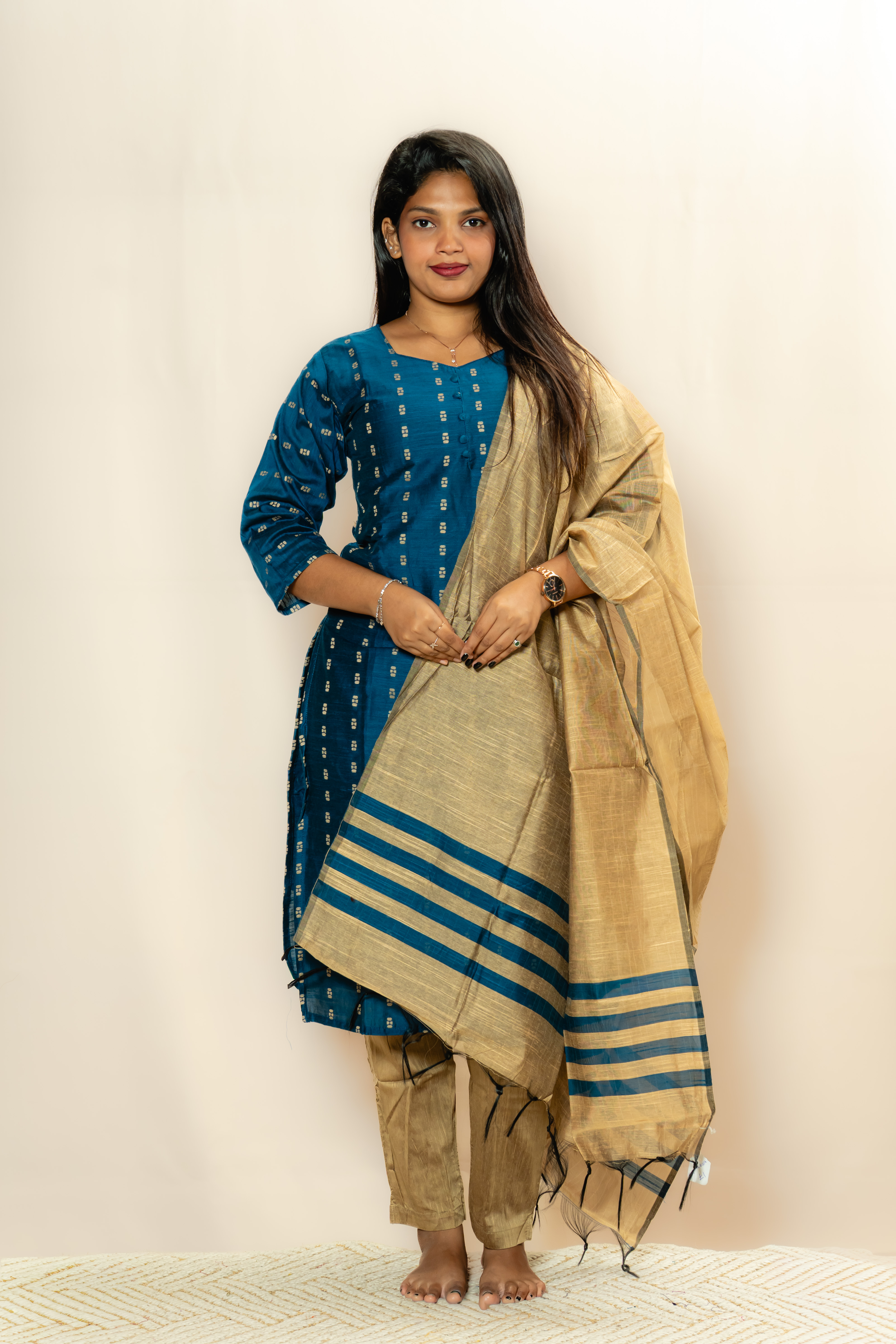 Teal Blue Chudidhar Set