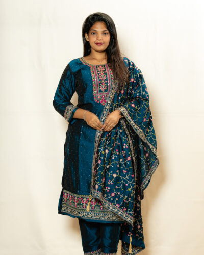 Teal Blue Colour Chudidhar Set