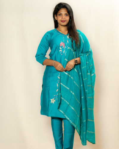 Peacock Blue Churidar Set