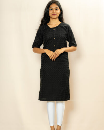 Black Textured Kurti