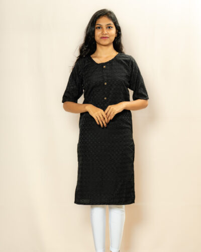 Black Textured Kurti