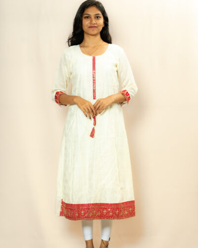 White Embroidered Kurti