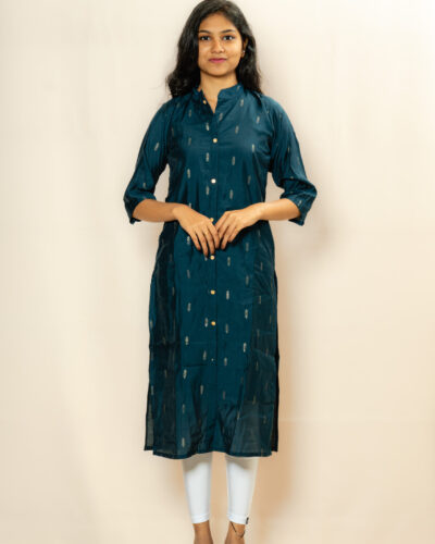 Teal Blue Print Kurti