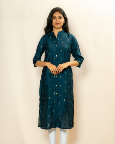 Teal Blue Print Kurti